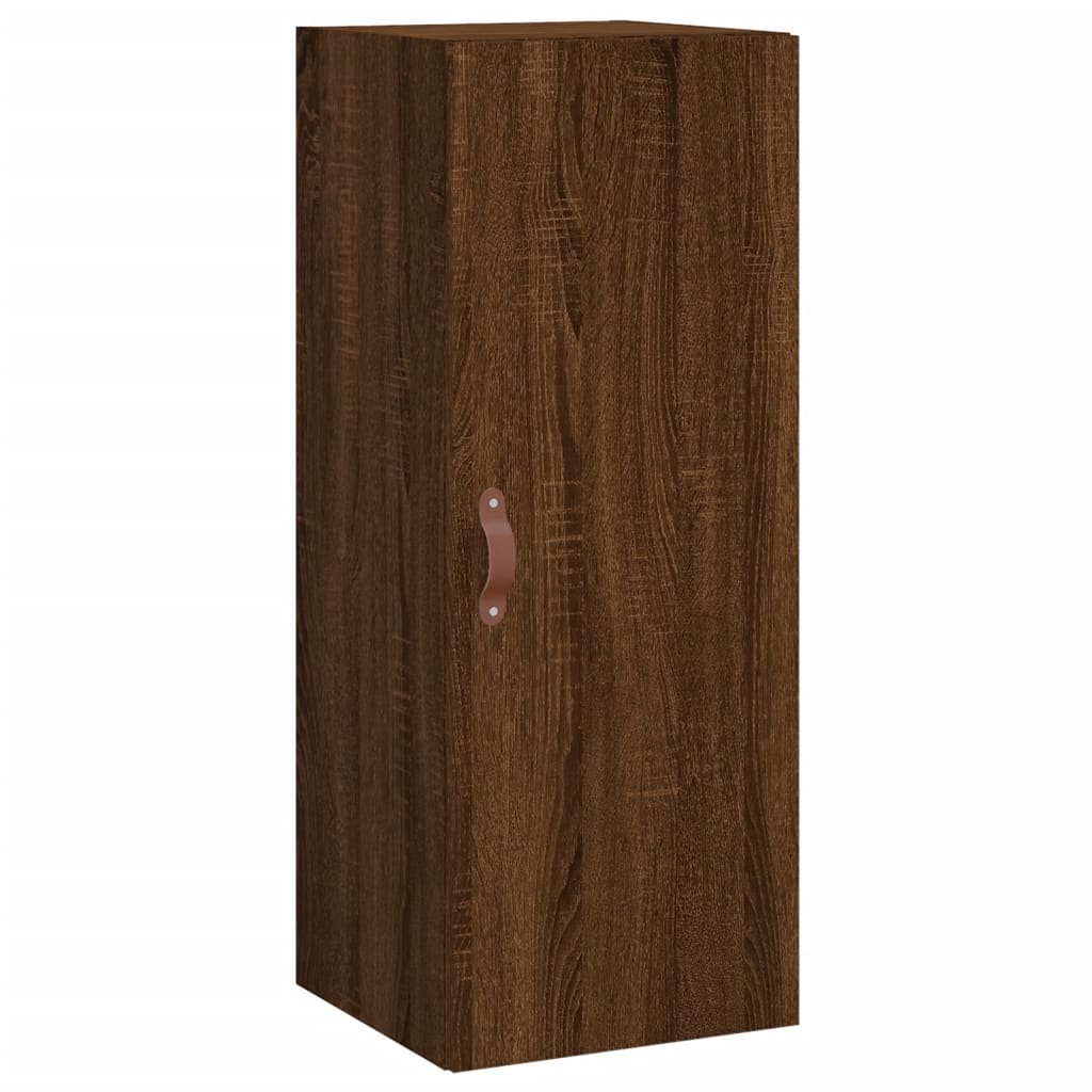 vidaXL Aparador alto madera contrachapada roble marrón 34,5x34x180 cm