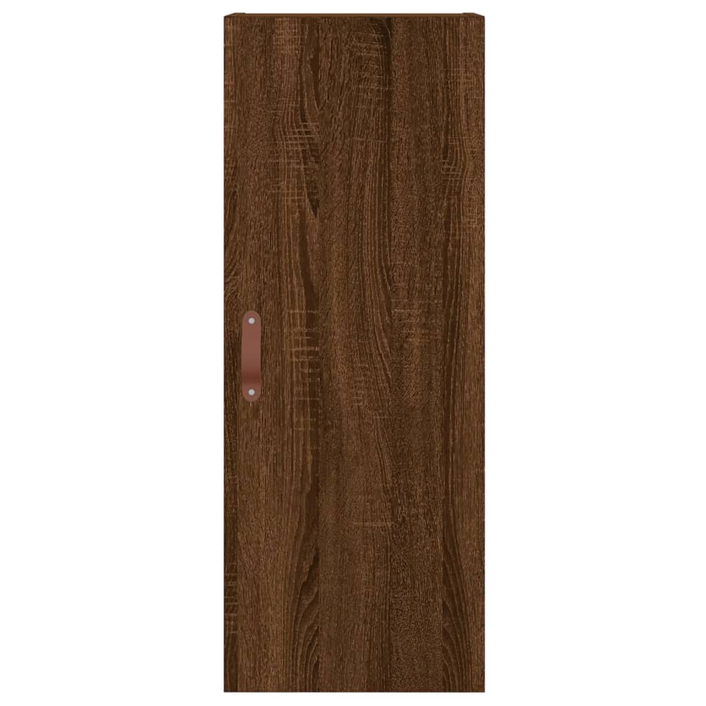 vidaXL Aparador alto madera contrachapada roble marrón 34,5x34x180 cm