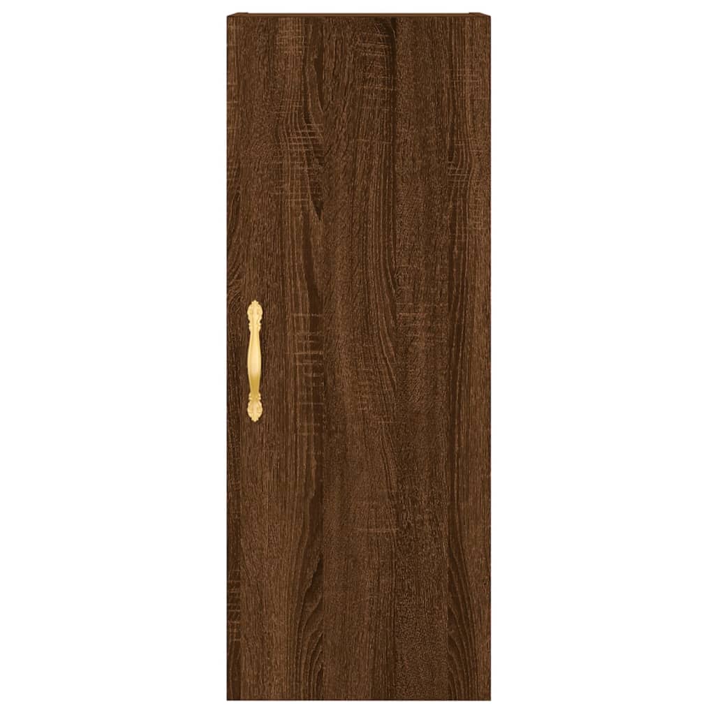 vidaXL Aparador alto madera contrachapada roble marrón 34,5x34x180 cm