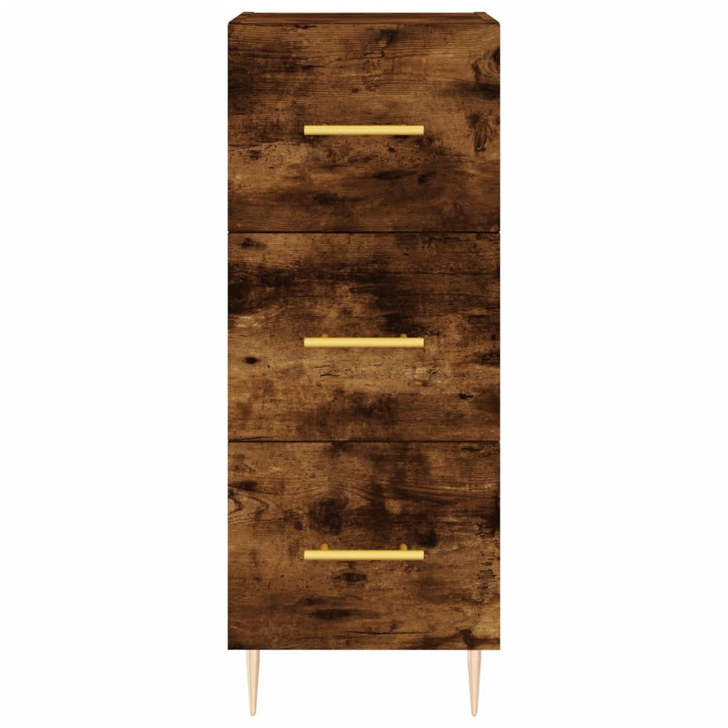 vidaXL Aparador de madera contrachapada roble ahumado 34,5x34x180 cm