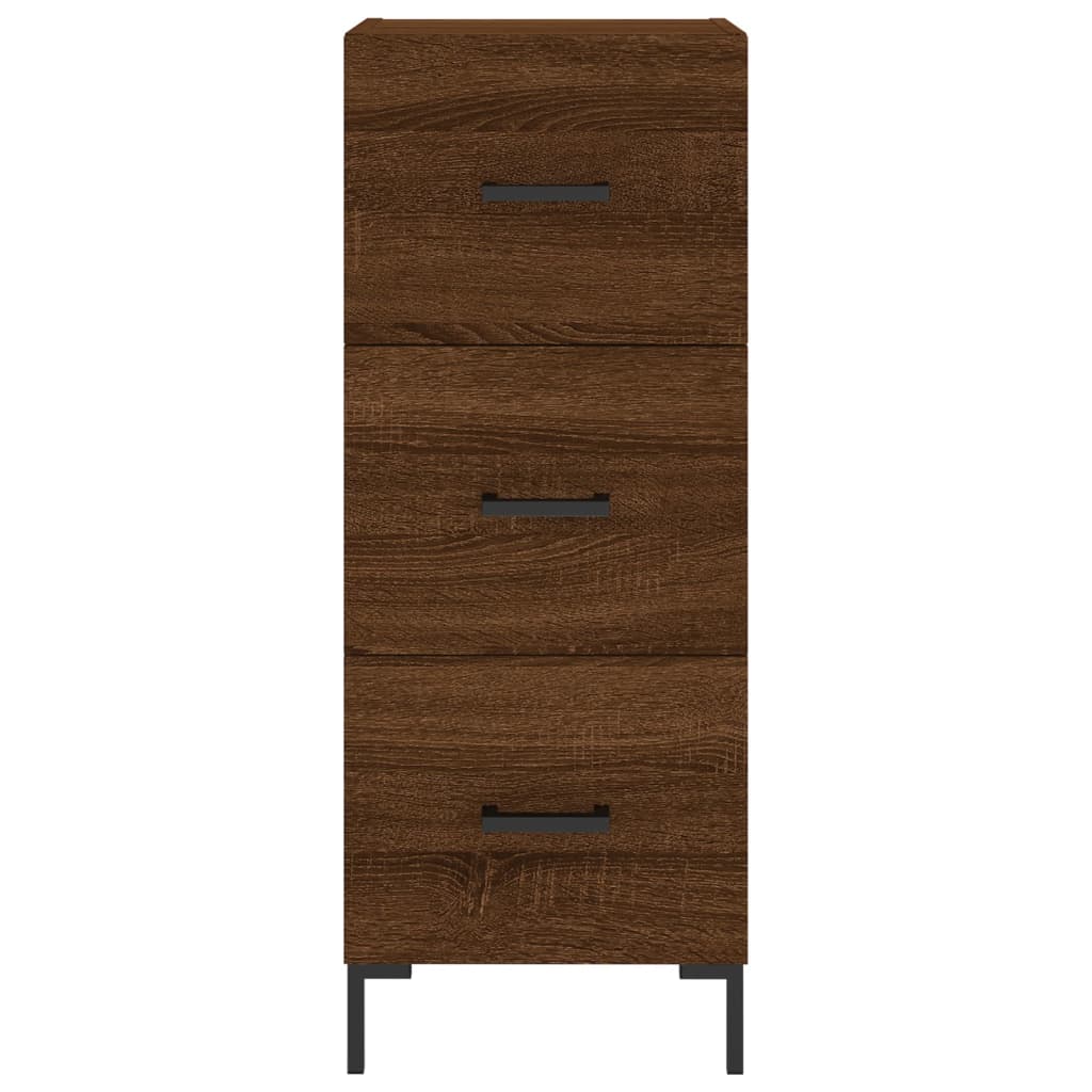 vidaXL Aparador alto madera contrachapada roble marrón 34,5x34x180 cm