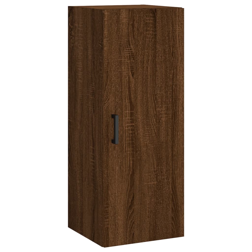 vidaXL Aparador alto madera contrachapada roble marrón 34,5x34x180 cm