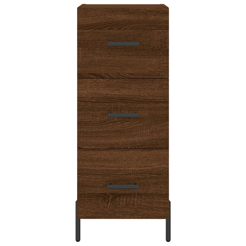 vidaXL Aparador alto madera contrachapada roble marrón 34,5x34x180 cm