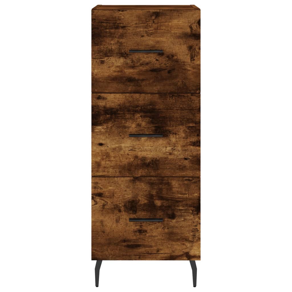 vidaXL Aparador de madera contrachapada roble ahumado 34,5x34x180 cm