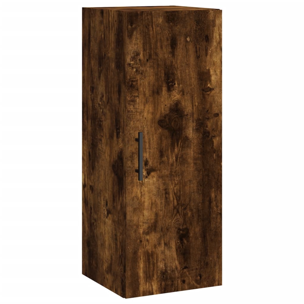 vidaXL Aparador de madera contrachapada roble ahumado 34,5x34x180 cm