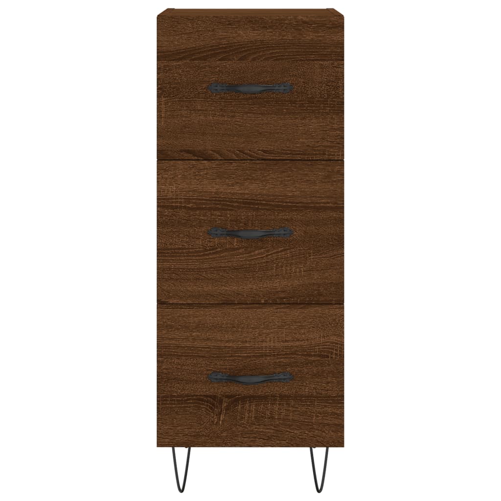 vidaXL Aparador alto madera contrachapada roble marrón 34,5x34x180 cm