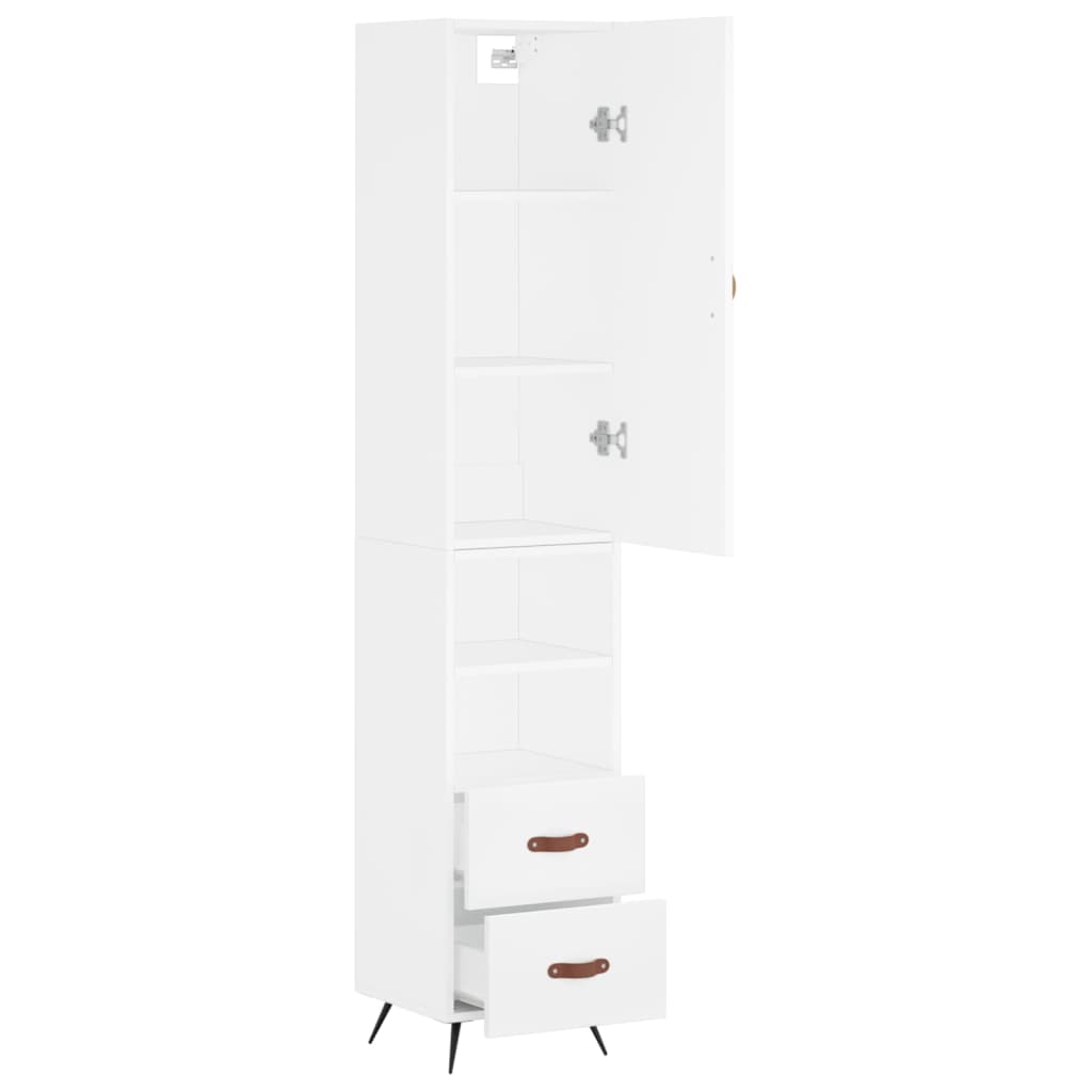 vidaXL Aparador alto madera contrachapada blanco 34,5x34x180 cm