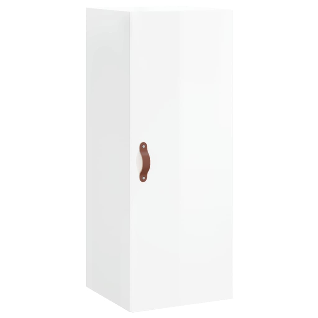 vidaXL Aparador alto madera contrachapada blanco brillo 34,5x34x180 cm