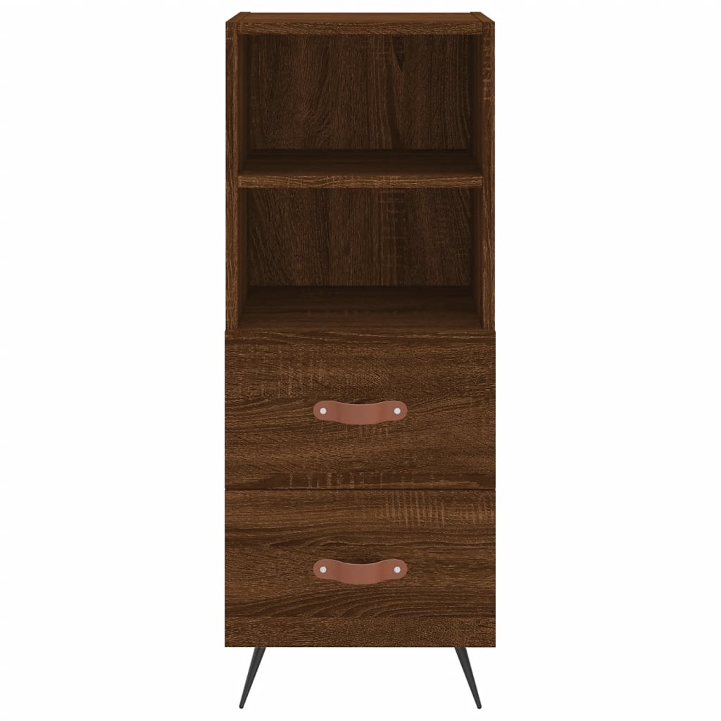 vidaXL Aparador alto madera contrachapada roble marrón 34,5x34x180 cm