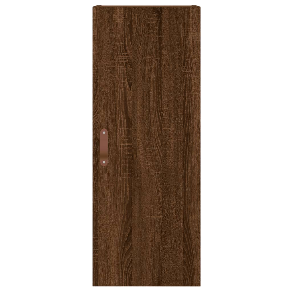 vidaXL Aparador alto madera contrachapada roble marrón 34,5x34x180 cm