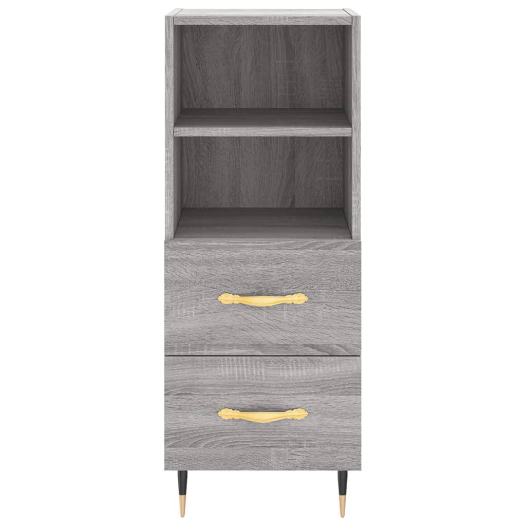 vidaXL Aparador alto madera contrachapada gris Sonoma 34,5x34x180 cm