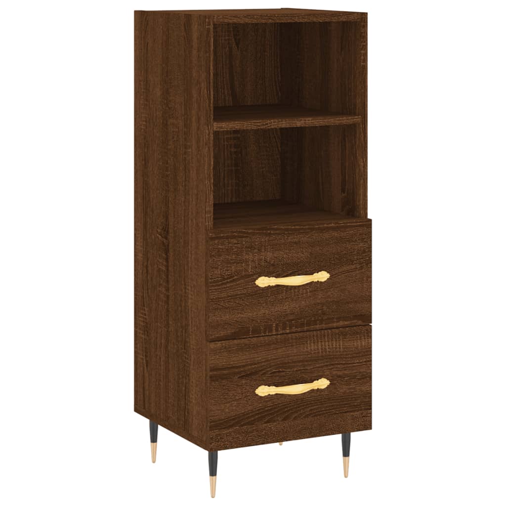 vidaXL Aparador alto madera contrachapada roble marrón 34,5x34x180 cm