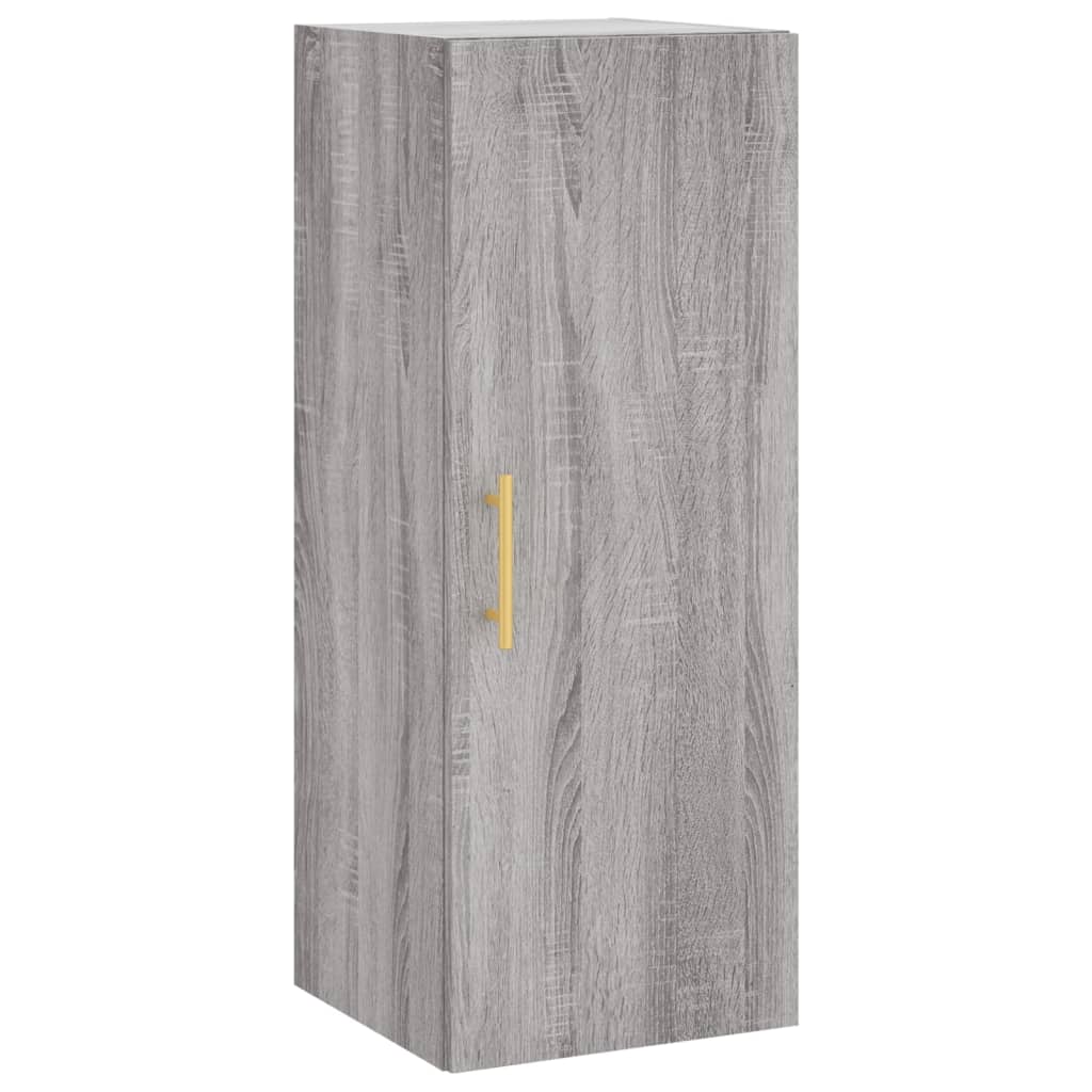 vidaXL Aparador alto madera contrachapada gris Sonoma 34,5x34x180 cm