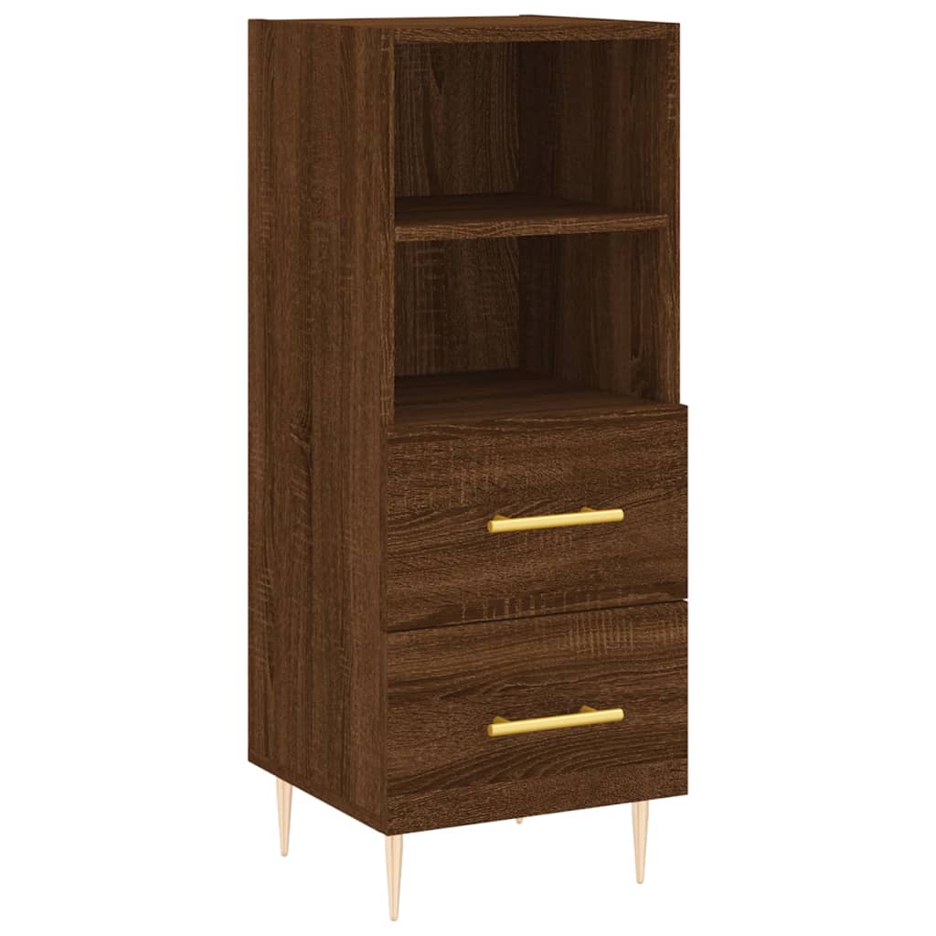 vidaXL Aparador alto madera contrachapada roble marrón 34,5x34x180 cm