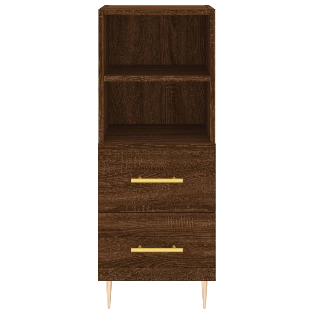 vidaXL Aparador alto madera contrachapada roble marrón 34,5x34x180 cm