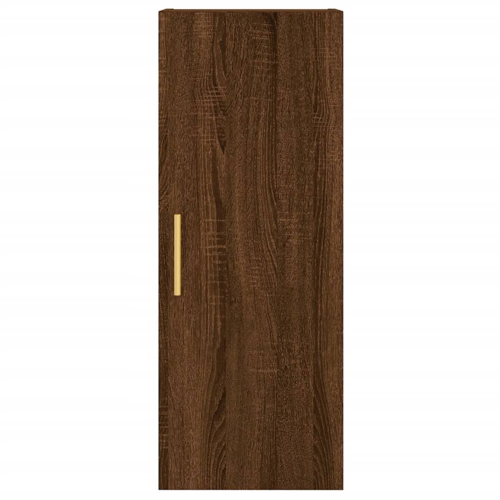 vidaXL Aparador alto madera contrachapada roble marrón 34,5x34x180 cm