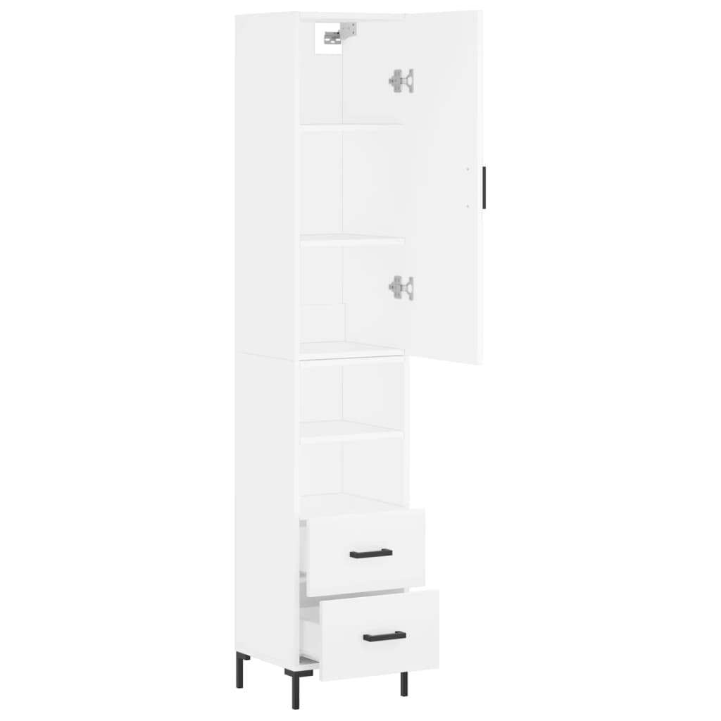 vidaXL Aparador alto madera contrachapada blanco 34,5x34x180 cm