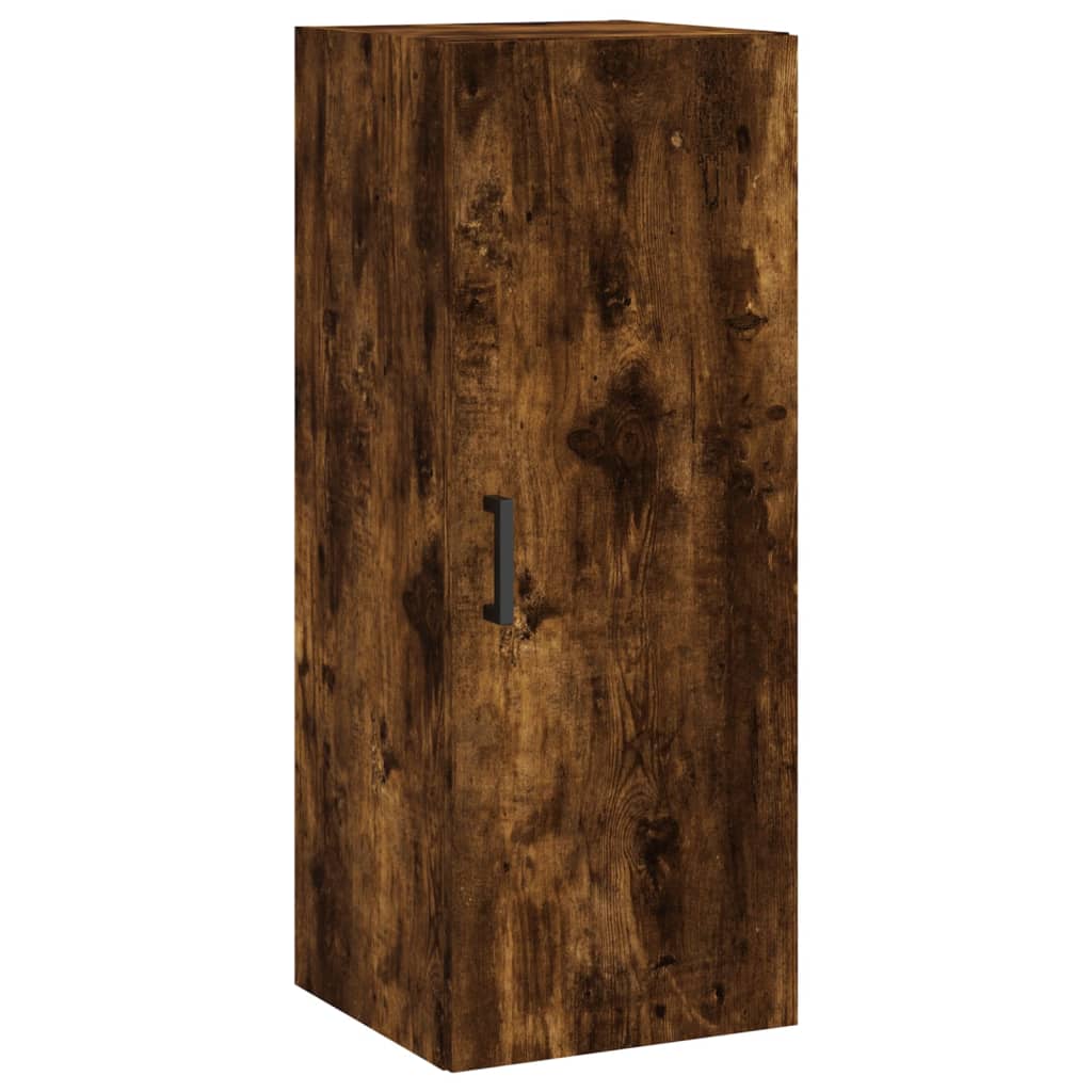 vidaXL Aparador de madera contrachapada roble ahumado 34,5x34x180 cm