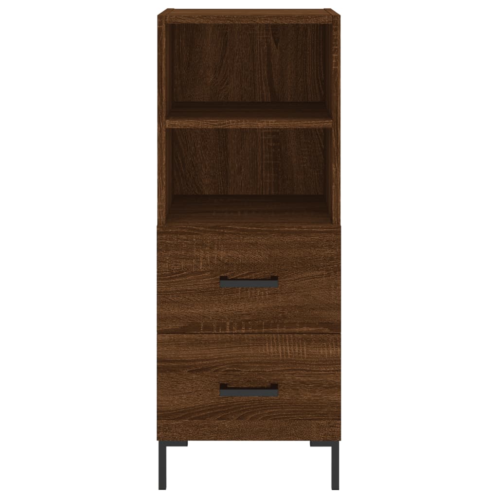 vidaXL Aparador alto madera contrachapada roble marrón 34,5x34x180 cm