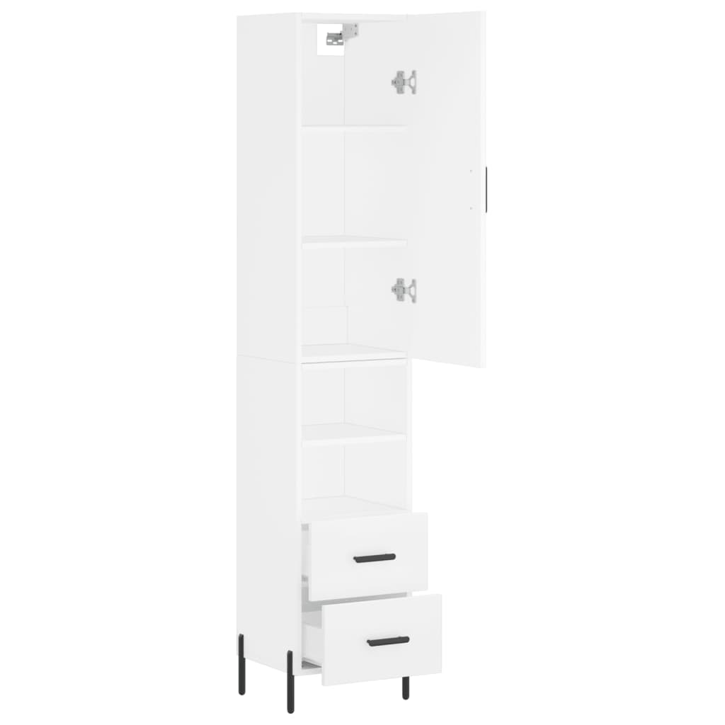 vidaXL Aparador alto madera contrachapada blanco 34,5x34x180 cm