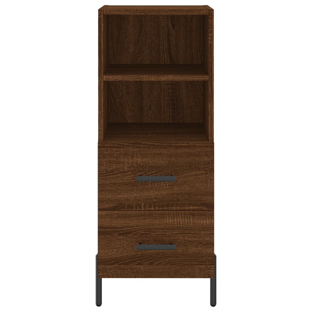 vidaXL Aparador alto madera contrachapada roble marrón 34,5x34x180 cm