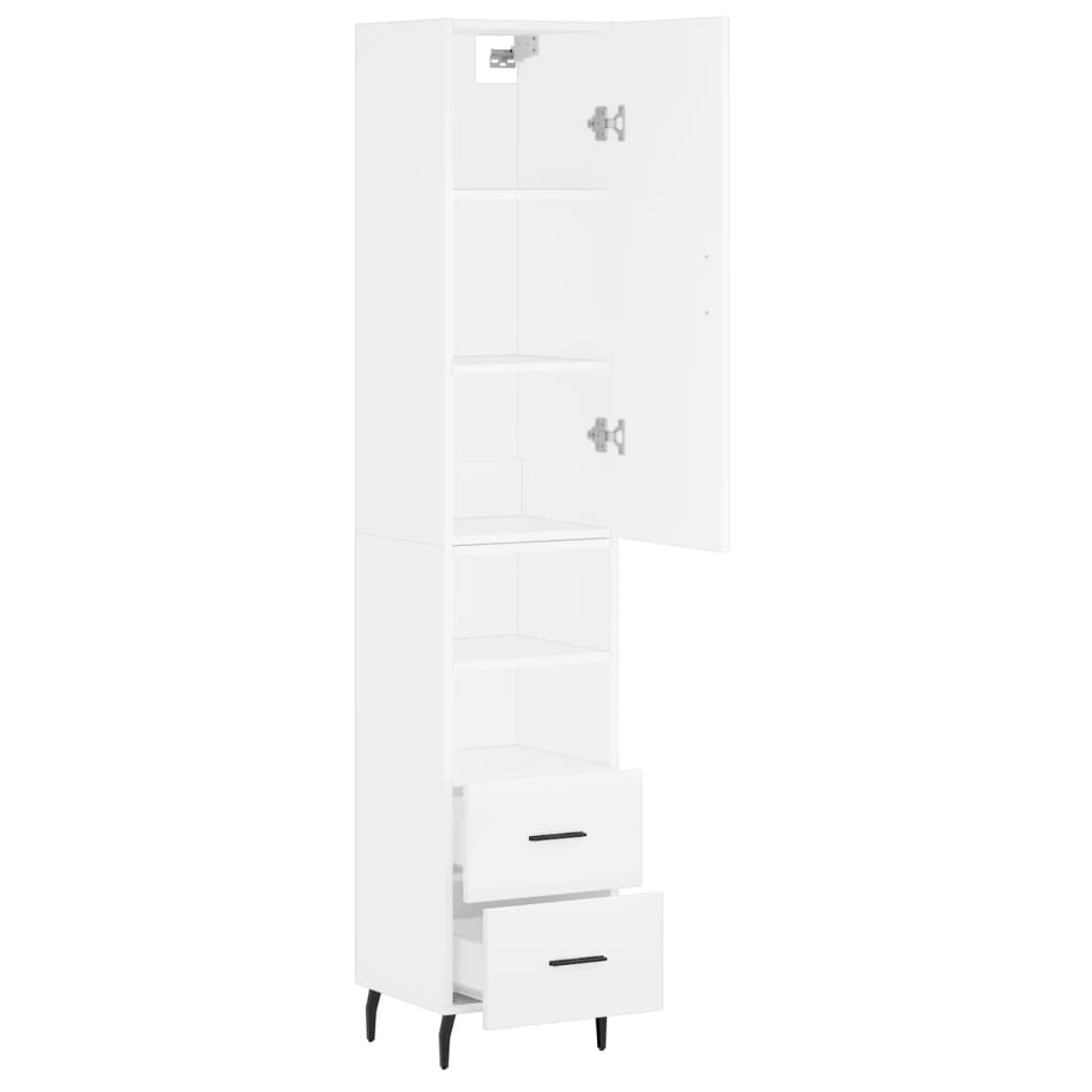 vidaXL Aparador alto madera contrachapada blanco 34,5x34x180 cm