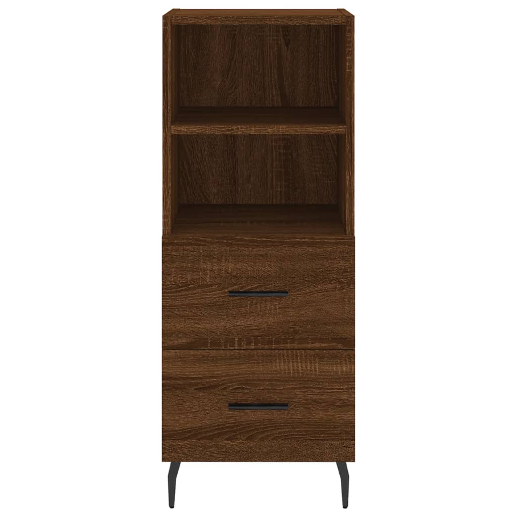 vidaXL Aparador alto madera contrachapada roble marrón 34,5x34x180 cm