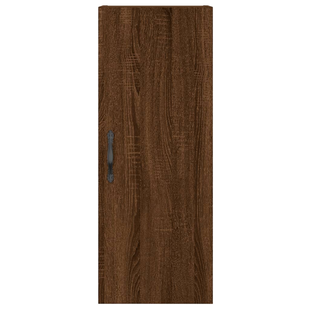 vidaXL Aparador alto madera contrachapada roble marrón 34,5x34x180 cm