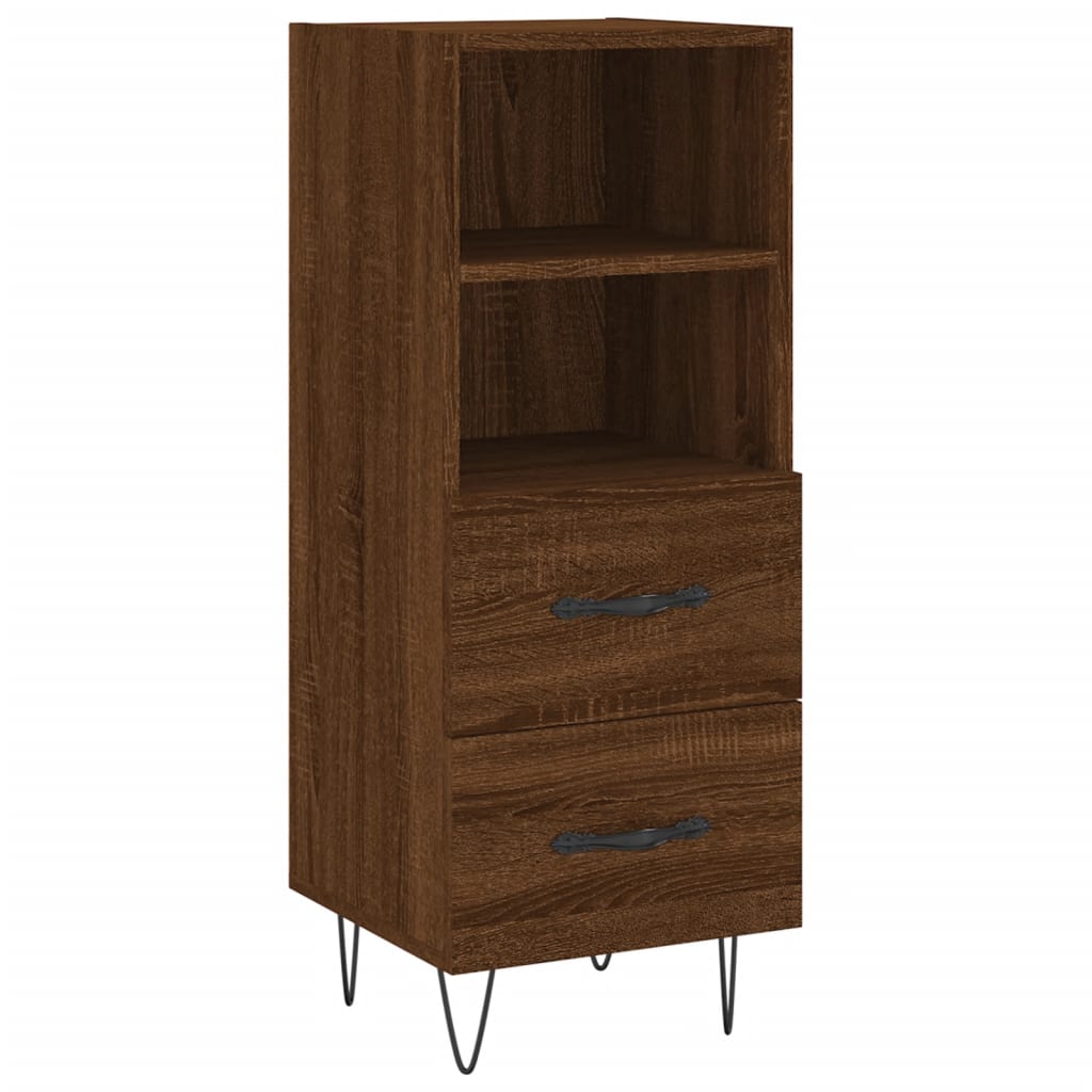 vidaXL Aparador alto madera contrachapada roble marrón 34,5x34x180 cm