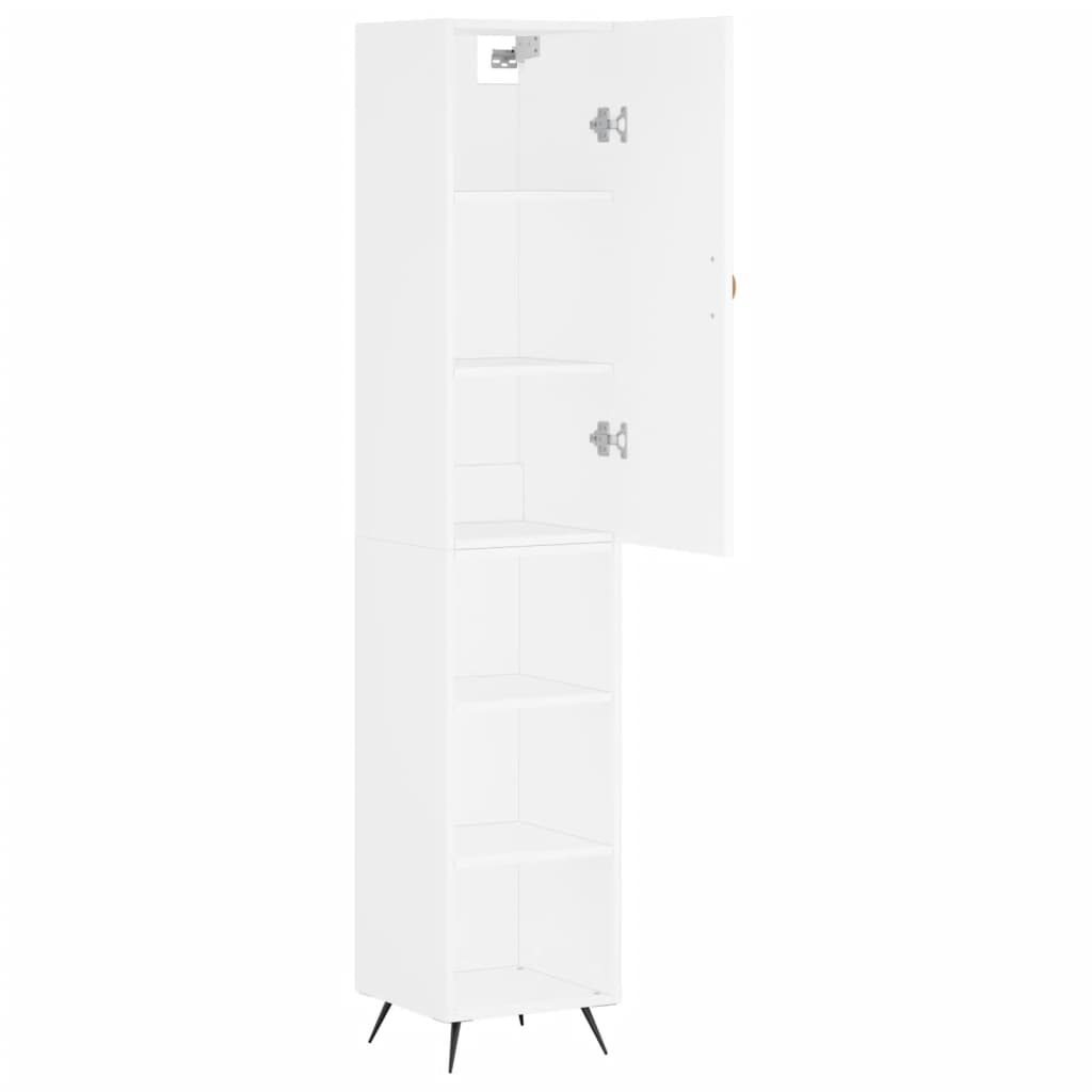 vidaXL Aparador alto madera contrachapada blanco 34,5x34x180 cm