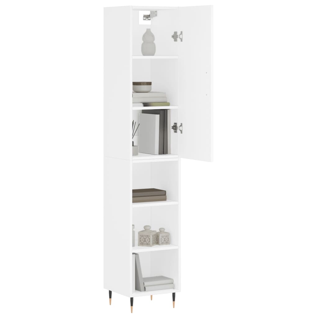 vidaXL Aparador alto madera contrachapada blanco 34,5x34x180 cm