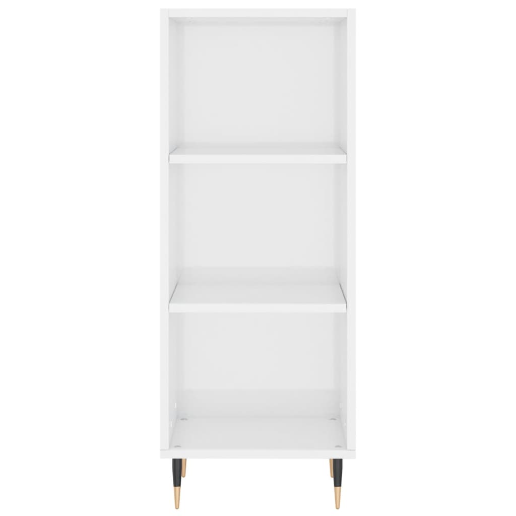 vidaXL Aparador alto madera contrachapada blanco brillo 34,5x34x180 cm