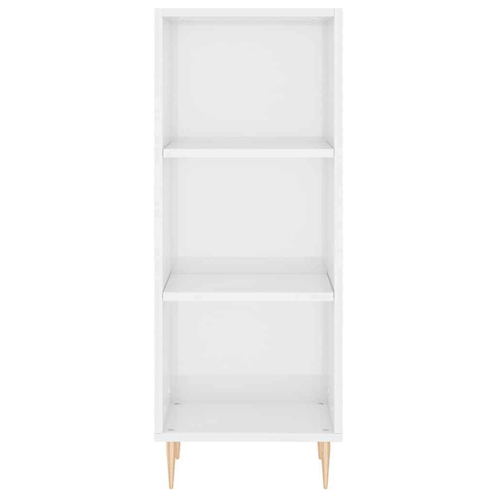 vidaXL Aparador alto madera contrachapada blanco brillo 34,5x34x180 cm