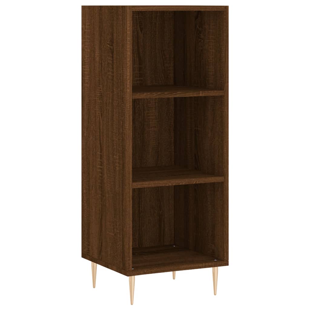 vidaXL Aparador alto madera contrachapada roble marrón 34,5x34x180 cm