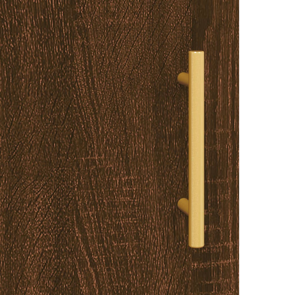 vidaXL Aparador alto madera contrachapada roble marrón 34,5x34x180 cm