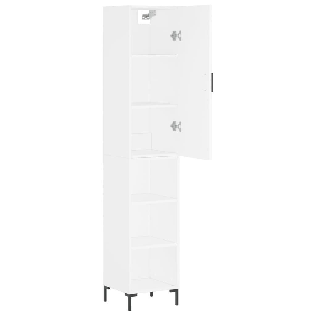 vidaXL Aparador alto madera contrachapada blanco 34,5x34x180 cm