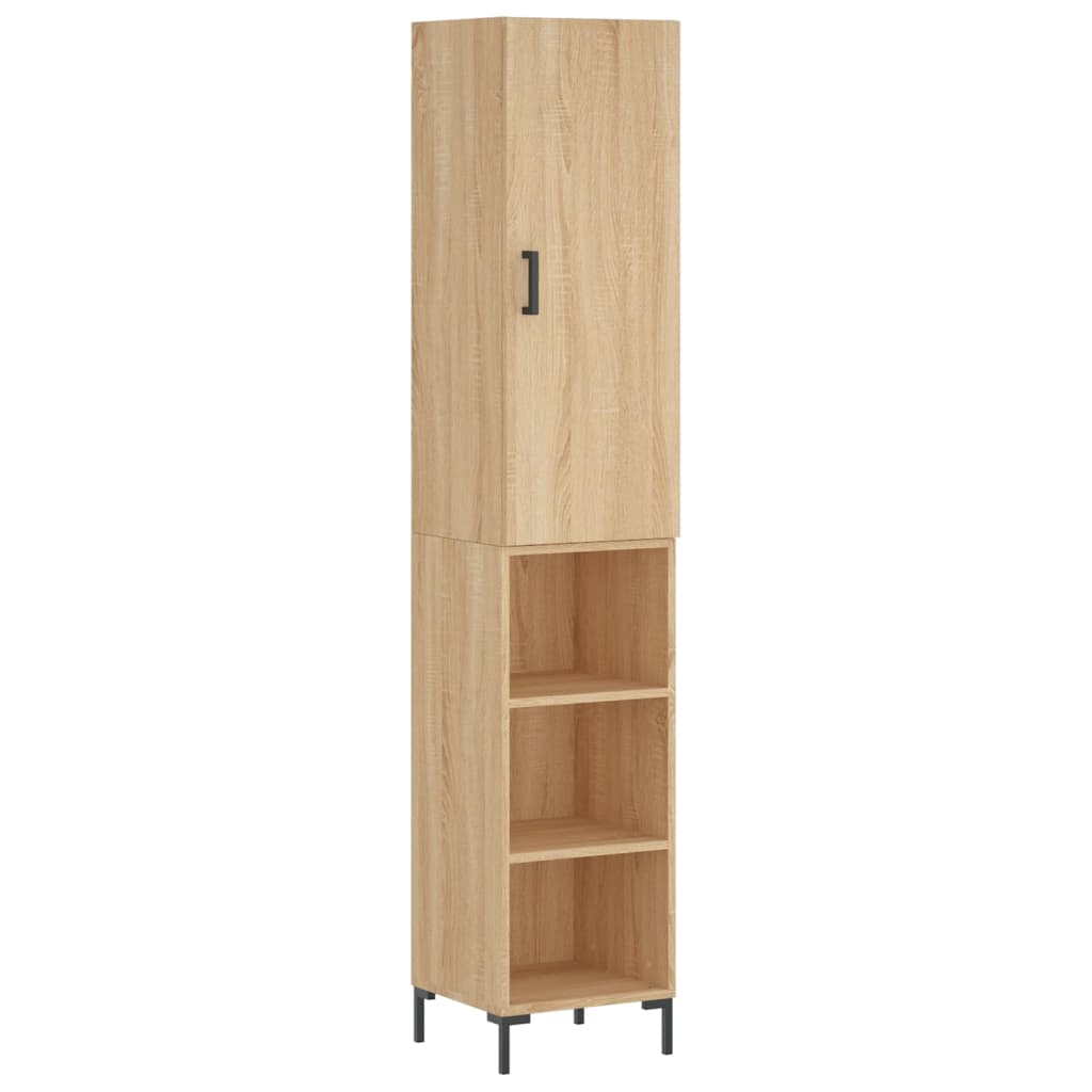 vidaXL Aparador de madera contrachapada roble Sonoma 34,5x34x180 cm