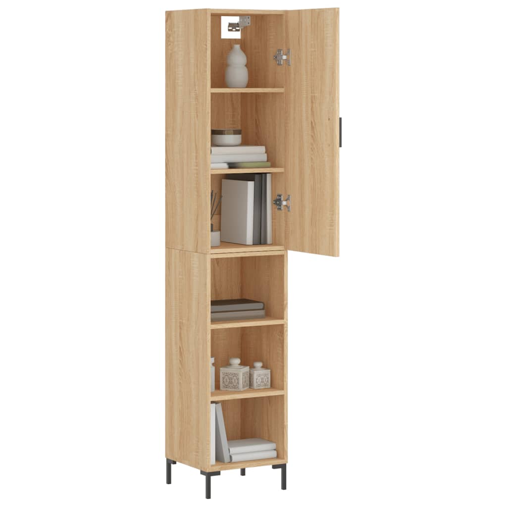 vidaXL Aparador de madera contrachapada roble Sonoma 34,5x34x180 cm