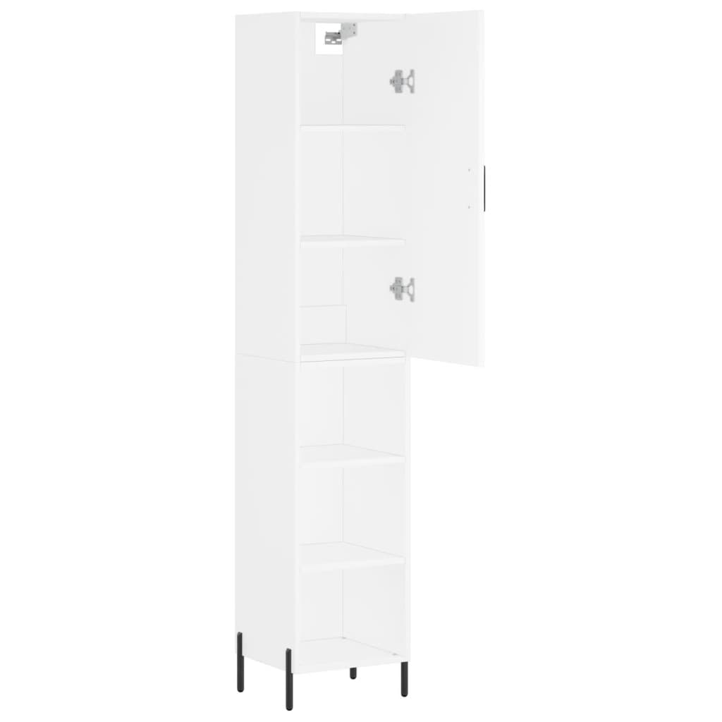 vidaXL Aparador alto madera contrachapada blanco 34,5x34x180 cm