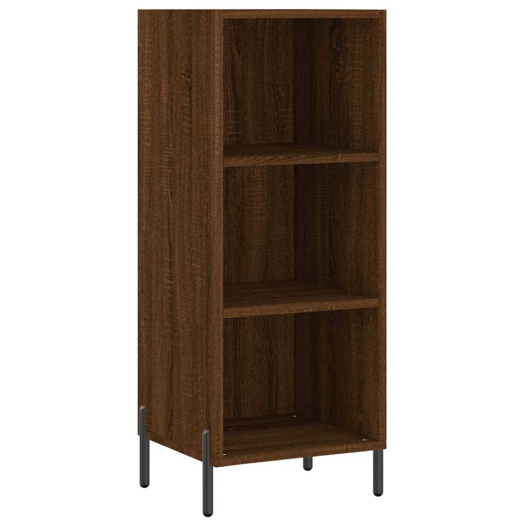 vidaXL Aparador alto madera contrachapada roble marrón 34,5x34x180 cm