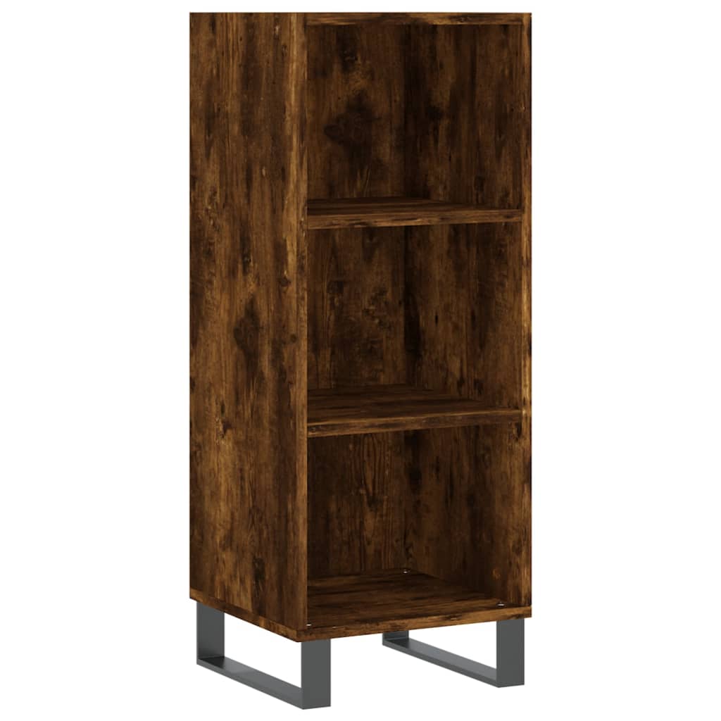 vidaXL Aparador de madera contrachapada roble ahumado 34,5x34x180 cm