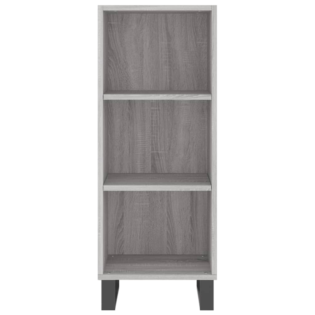 vidaXL Aparador alto madera contrachapada gris Sonoma 34,5x34x180 cm