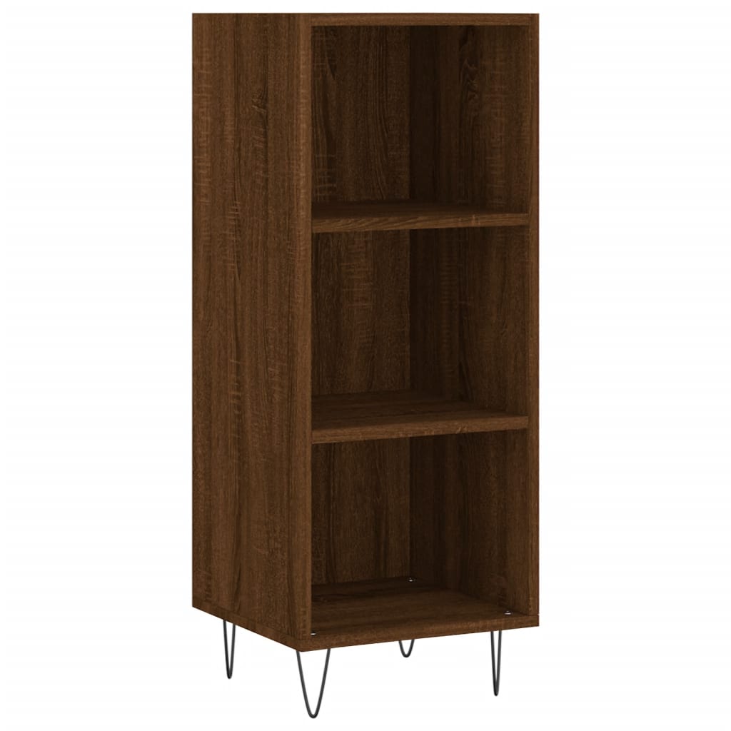 vidaXL Aparador alto madera contrachapada roble marrón 34,5x34x180 cm