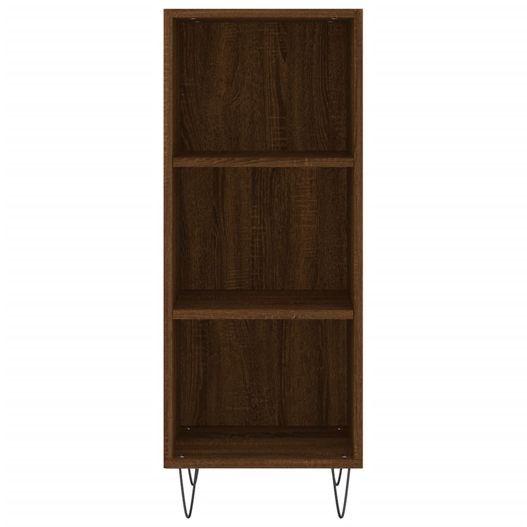 vidaXL Aparador alto madera contrachapada roble marrón 34,5x34x180 cm