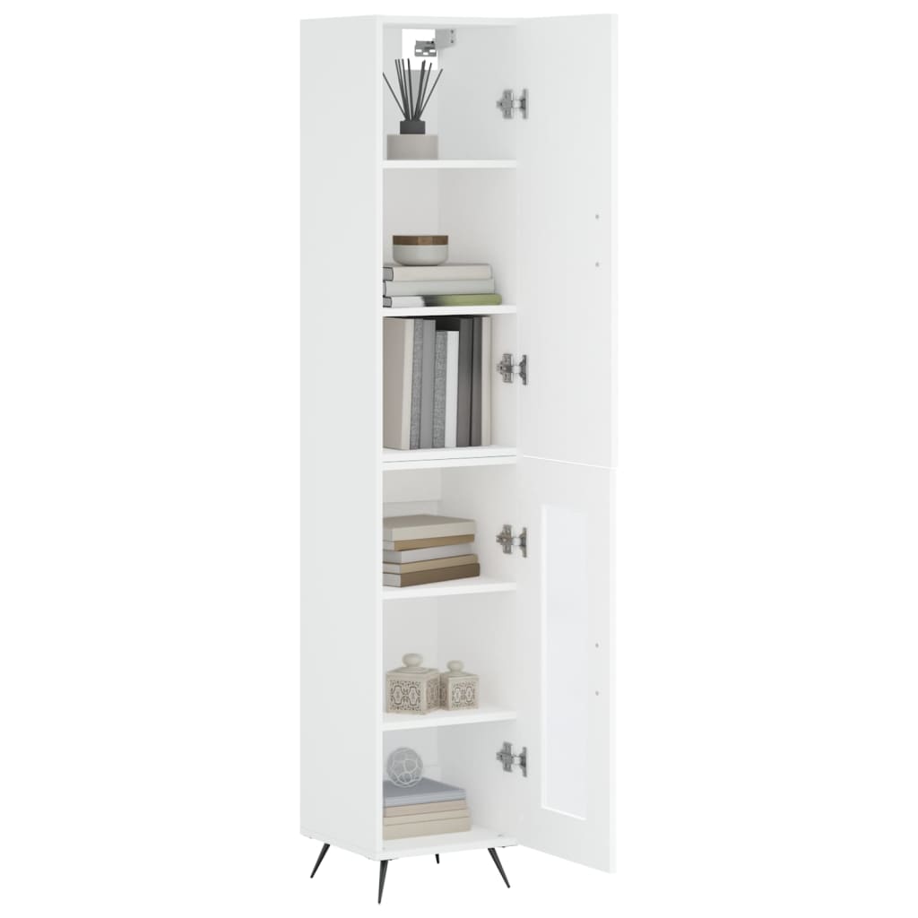 vidaXL Aparador alto madera contrachapada blanco 34,5x34x180 cm