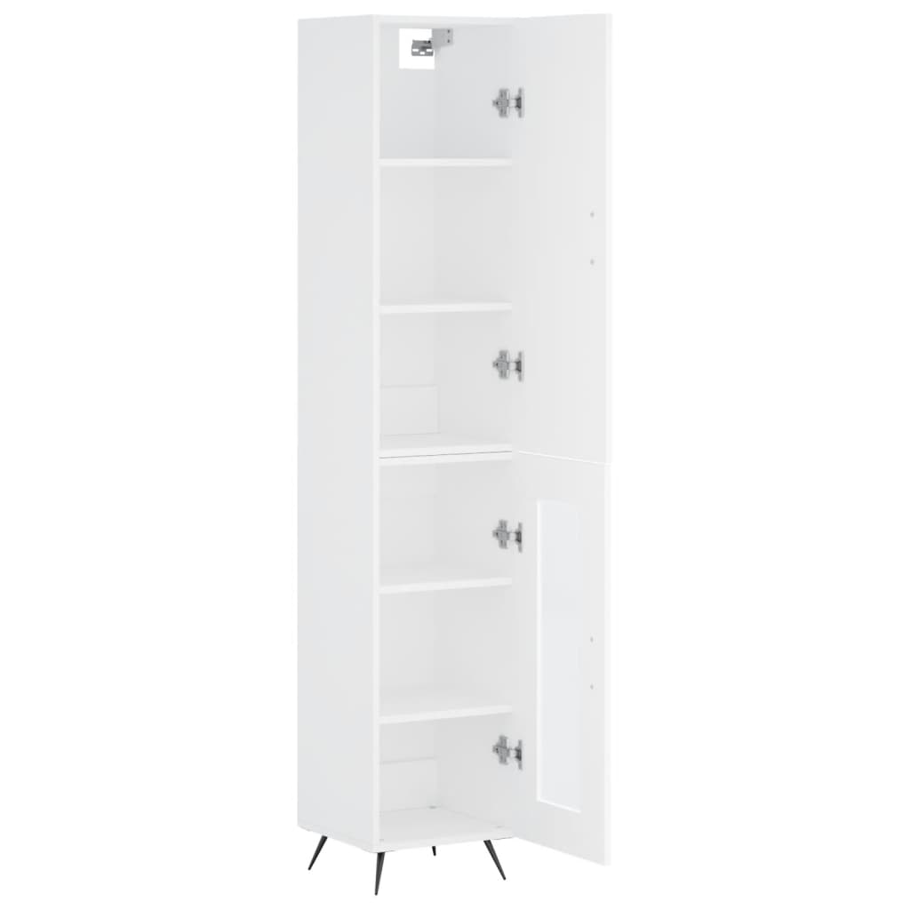 vidaXL Aparador alto madera contrachapada blanco 34,5x34x180 cm