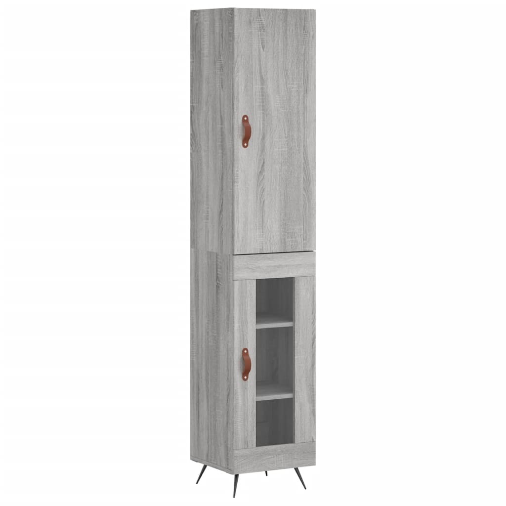 vidaXL Aparador alto madera contrachapada gris Sonoma 34,5x34x180 cm