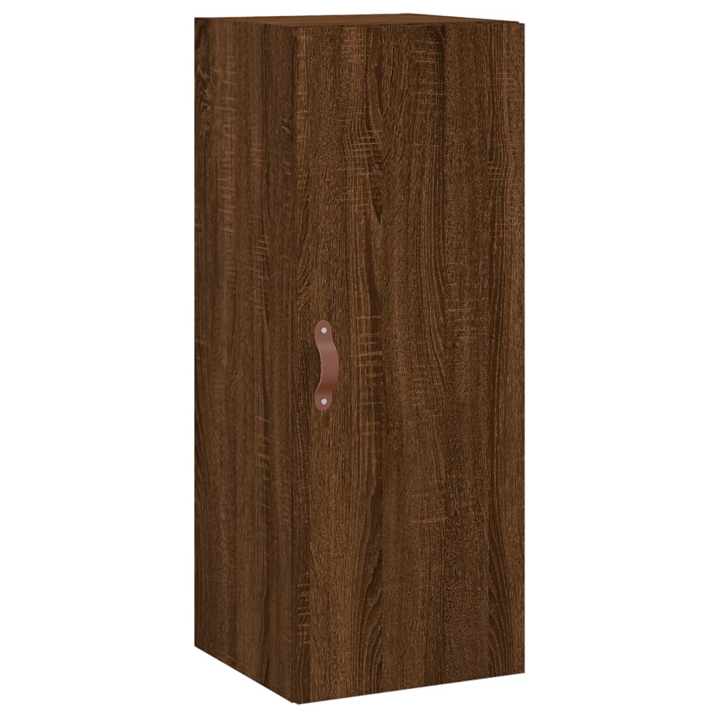 vidaXL Aparador alto madera contrachapada roble marrón 34,5x34x180 cm