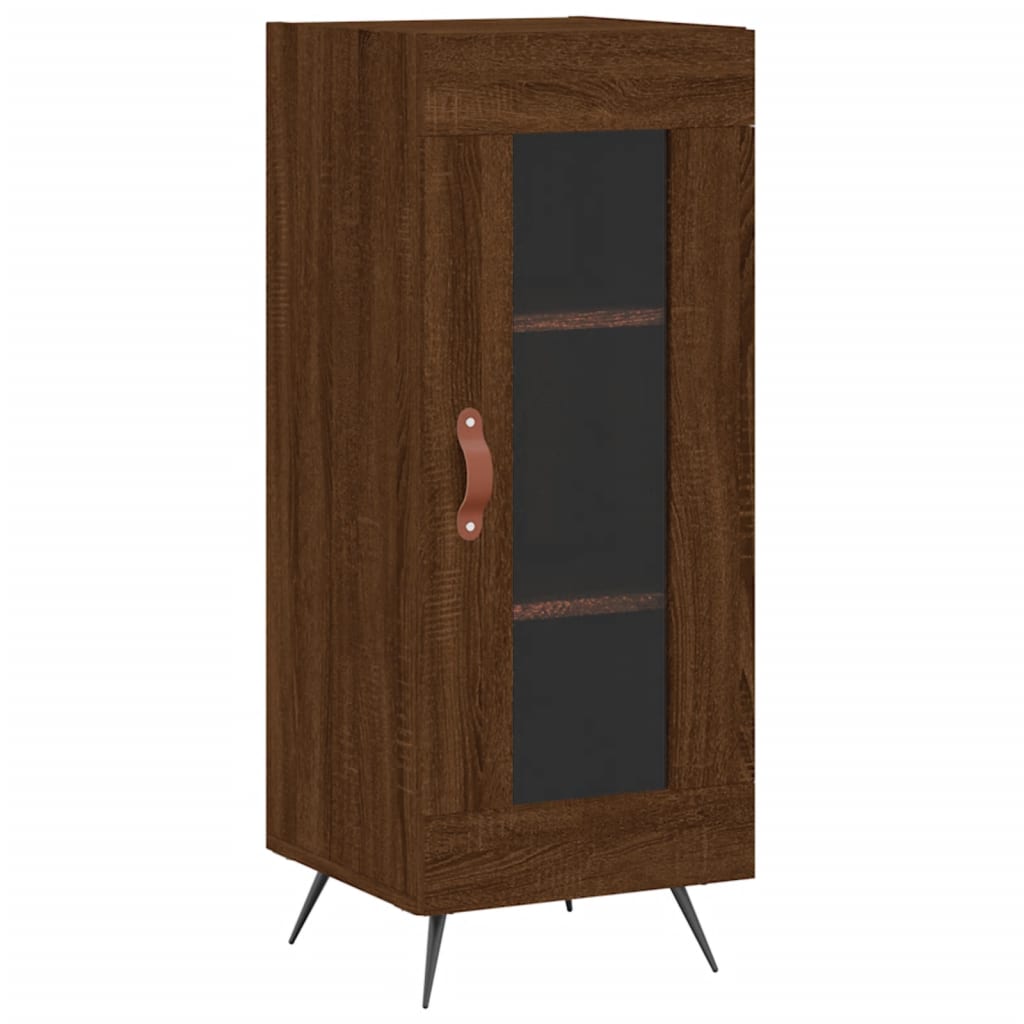 vidaXL Aparador alto madera contrachapada roble marrón 34,5x34x180 cm