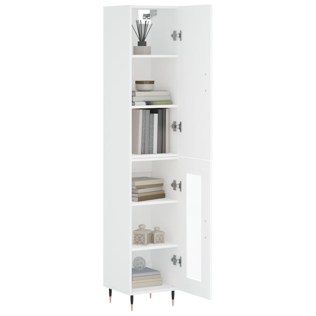 vidaXL Aparador alto madera contrachapada blanco 34,5x34x180 cm